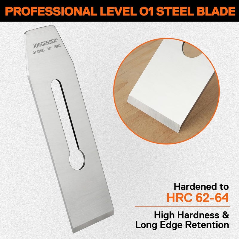 Jorgensen No.4 & No.5 Wood Planer Blade - for No.4 Smooth Plane & No.5 Jack Plane, Professional Level O1 Steel, High Hardness & Long Edge Retention, 3mm Thickness Replacement Blade - Image 3